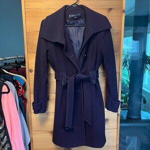 Anne Klein Wool Blend Purple Pea Coat Size Medium